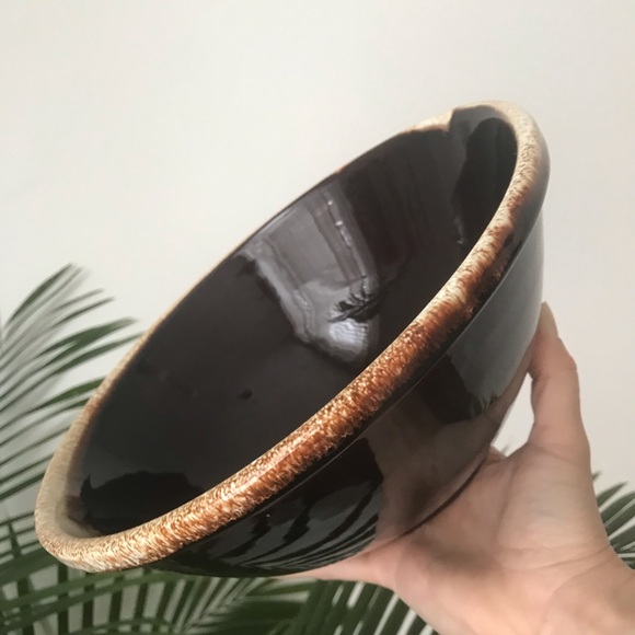 Deep Brown Glazed Stoneware Serving Bowl - Picture 2 of 7